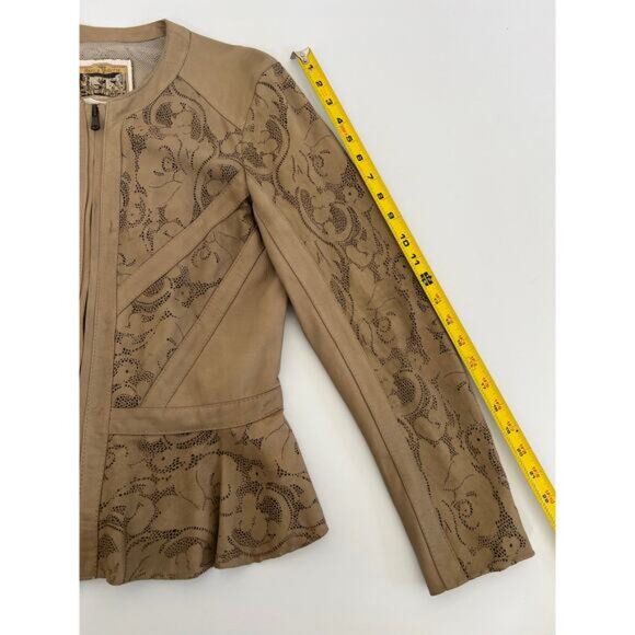 Vintage Vera Pelle Womens 8 Jacket Antica Pelleria Real Italian Leather Silk - Picture 6 of 16